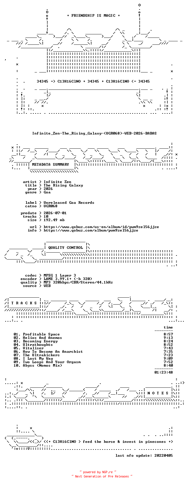 NFO for the release Infinite_Zen-The_Rising_Galaxy-(UGR068)-WEB-2026-BABAS by BABAS