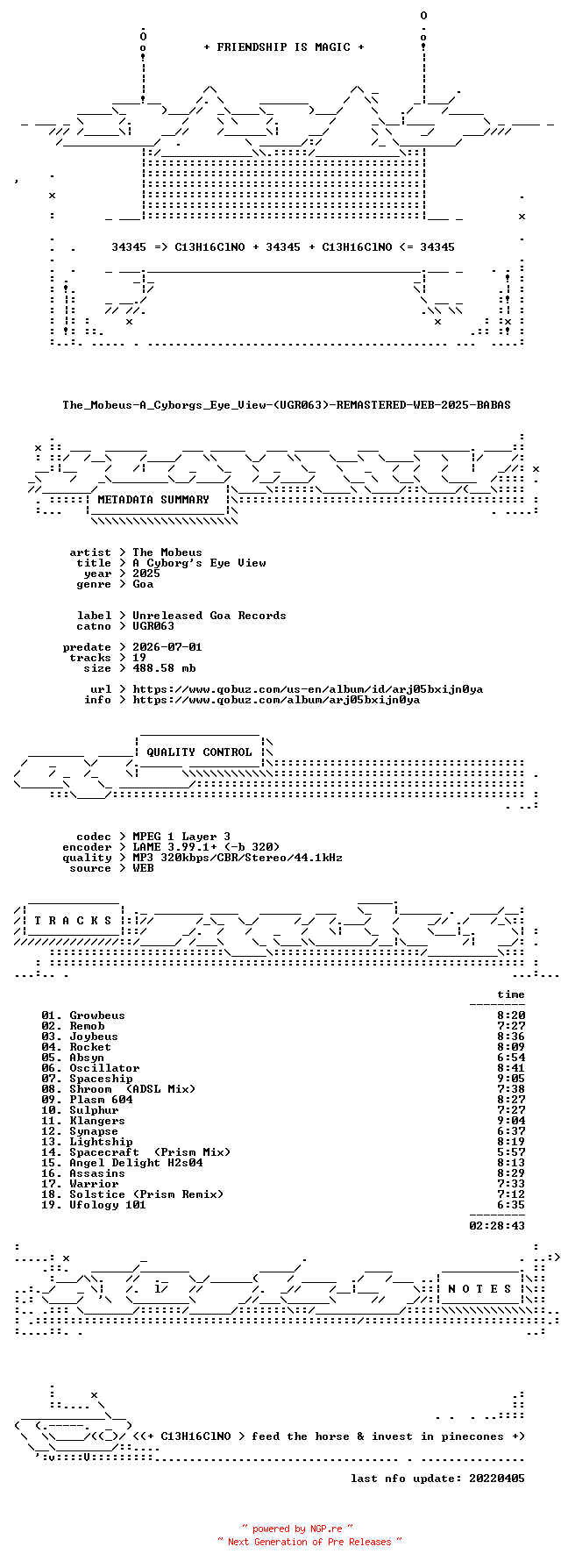 NFO for the release The_Mobeus-A_Cyborgs_Eye_View-(UGR063)-REMASTERED-WEB-2025-BABAS by BABAS