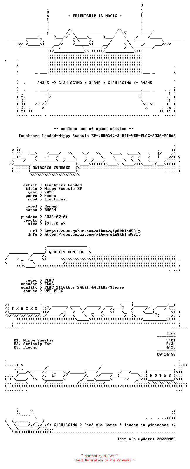 NFO for the release Teuchters_Landed-Nippy_Sweetie_EP-(RH024)-24BIT-WEB-FLAC-2026-BABAS by BABAS