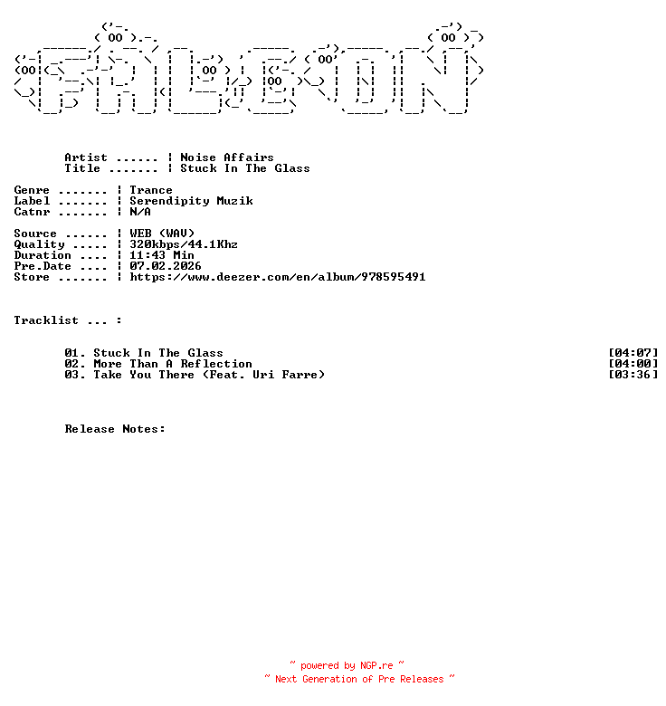NFO for the release Noise_Affairs-Stuck_In_The_Glass-WEB-2026-FALCON by FALCON
