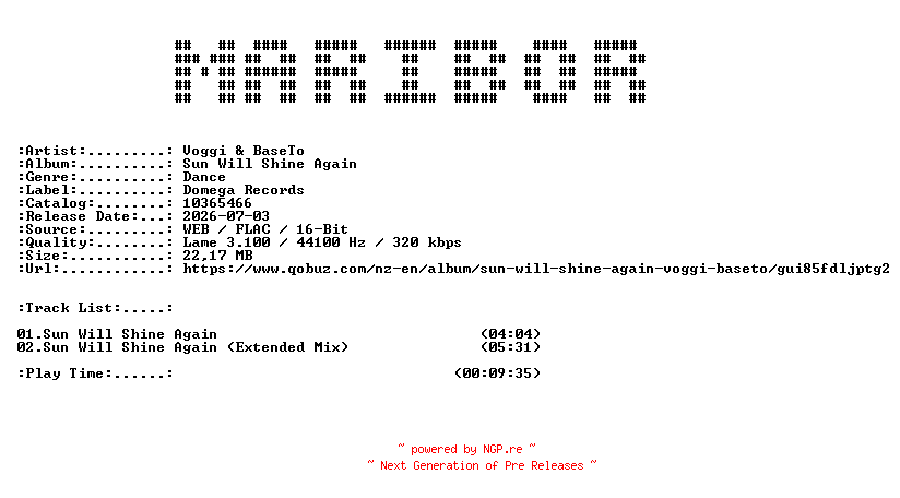 NFO for the release Voggi_and_BaseTo-Sun_Will_Shine_Again-(10365466)-WEB-2026-MARiBOR by MARiBOR
