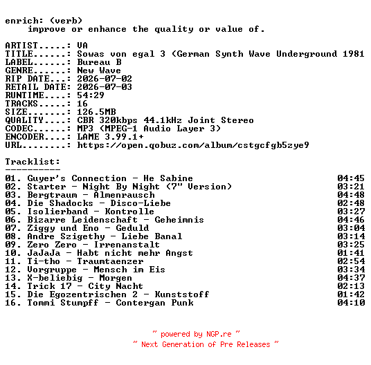 NFO for the release VA-Sowas_von_egal_3_(German_Synth_Wave_Underground_1981-1986)-WEB-DE-2026-ENRiCH by ENRiCH