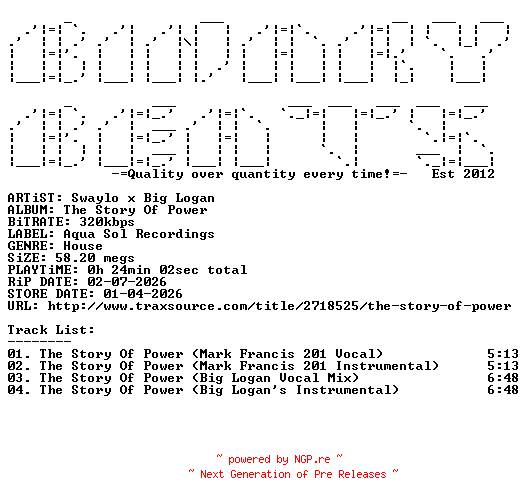 NFO for the release Swaylo_x_Big_Logan-The_Story_Of_Power-(AQUASOL060)-WEB-2026-BB by BB