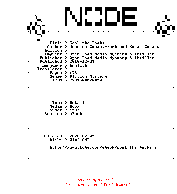 NFO for the release Jessica.Conant-Park.and.Susan.Conant.Cook.the.Books.2015.RETAiL.EPUB.eBook-NODE by NODE