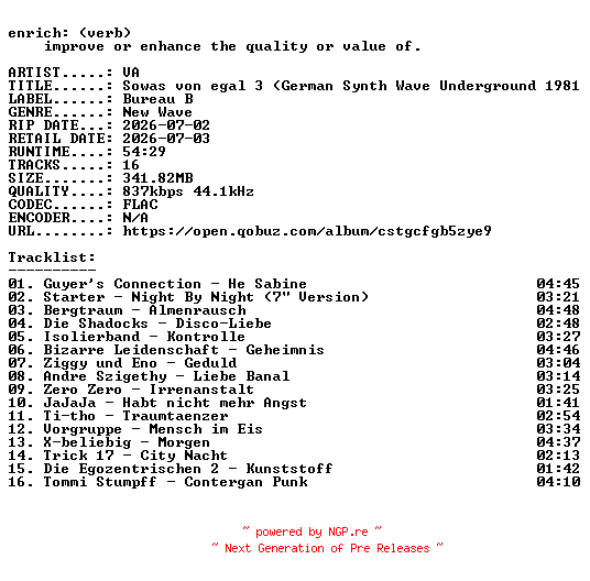 NFO for the release VA-Sowas_von_egal_3_(German_Synth_Wave_Underground_1981-1986)-DE-16BIT-WEB-FLAC-2026-ENRiCH by ENRiCH