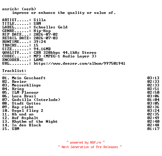 NFO for the release Silla-SBM-WEB-DE-2026-ENRiCH by ENRiCH