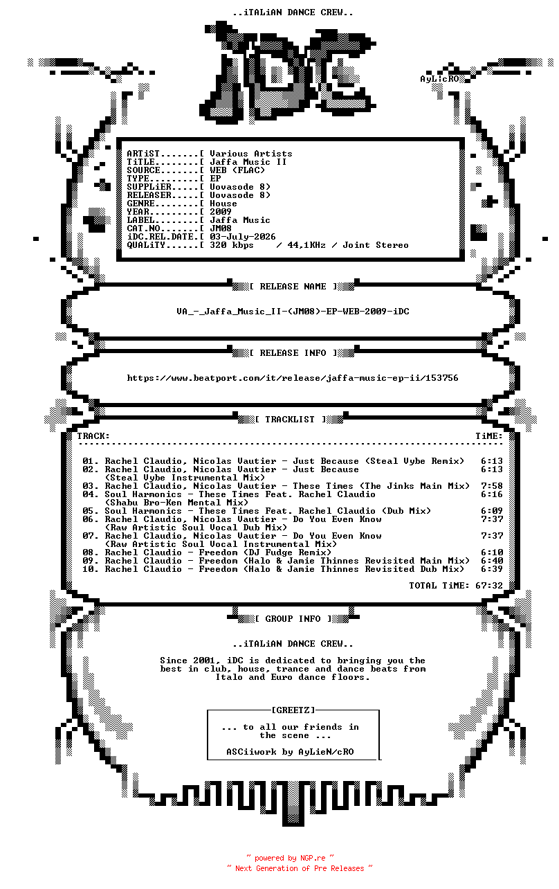 NFO for the release VA_-_Jaffa_Music_II-(JM08)-EP-WEB-2009-iDC by iDC