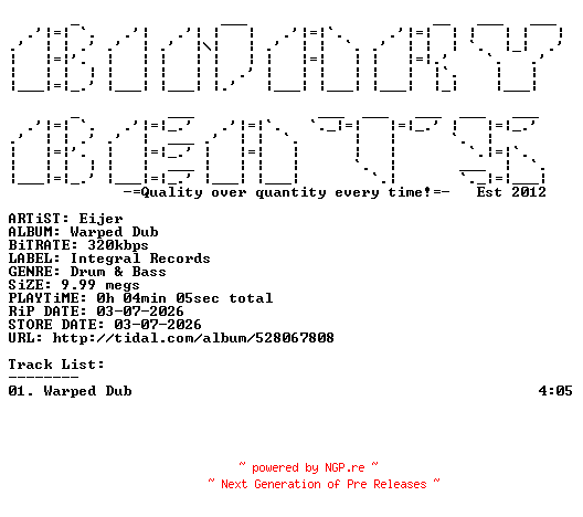 NFO for the release Eijer-Warped_Dub-(3707439)-SINGLE-WEB-2026-BB by BB