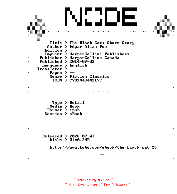 NFO for the release Edgar.Allan.Poe.The.Black.Cat.Short.Story.2014.RETAiL.EPUB.eBook-NODE by NODE