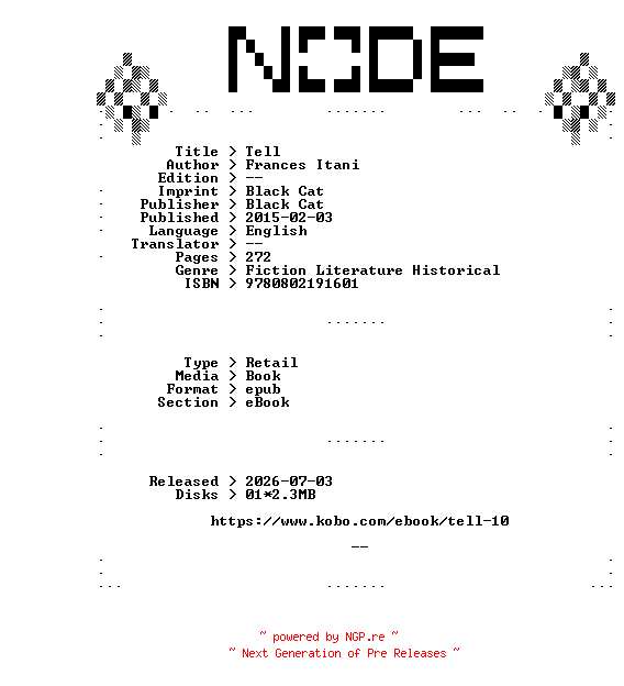 NFO for the release Frances.Itani.Tell.2015.RETAiL.EPUB.eBook-NODE by NODE