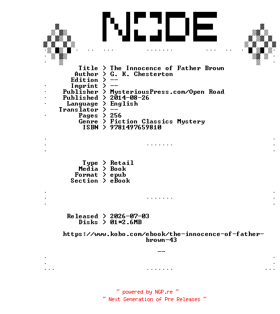 NFO for the release G.K.Chesterton.The.Innocence.of.Father.Brown.2014.RETAiL.EPUB.eBook-NODE by NODE