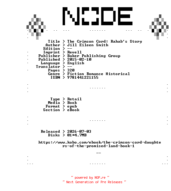 NFO for the release Jill.Eileen.Smith.The.Crimson.Cord.Rahabs.Story.2015.RETAiL.EPUB.eBook-NODE by NODE