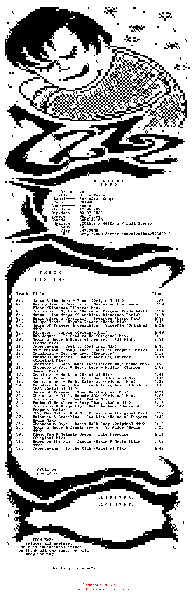 NFO for the release VA_-_Disco_Pride-(PR304C)-WEB-2026-ZzZz by ZzZz