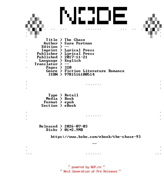 NFO for the release Sara.Portman.The.Chase.2017.RETAiL.EPUB.eBook-NODE by NODE