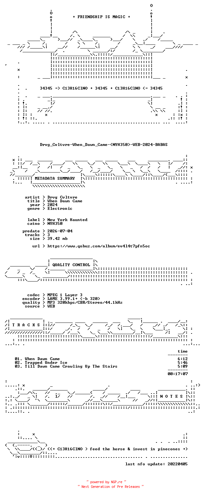 NFO for the release Drvg_Cvltvre-When_Dawn_Came-(NYH350)-WEB-2024-BABAS by BABAS