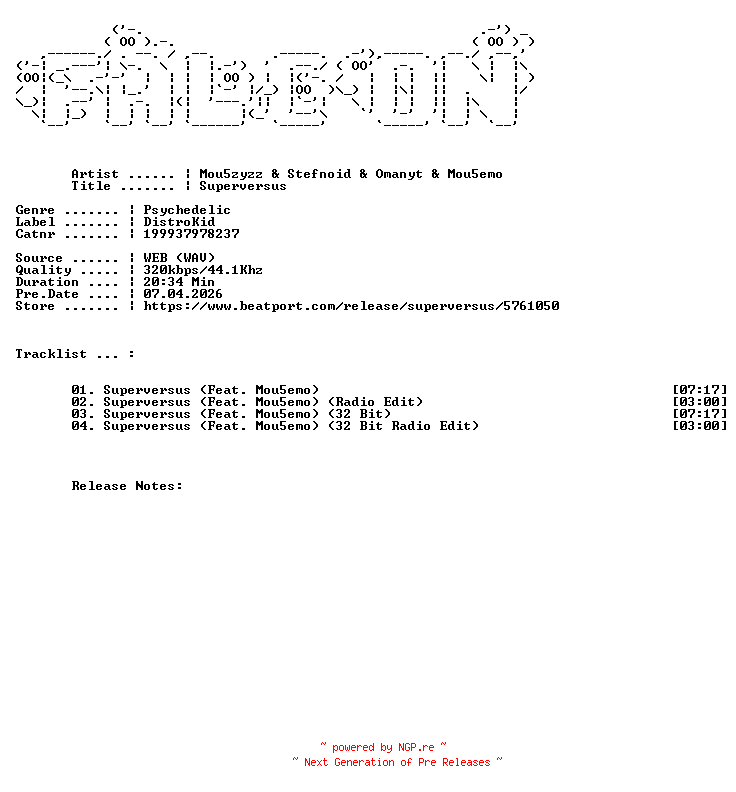 NFO for the release Mou5zyzz_And_Stefnoid_And_OMANYT_And_Mou5emo-Superversus-(199937978237)-WEB-2026-FALCON by FALCON