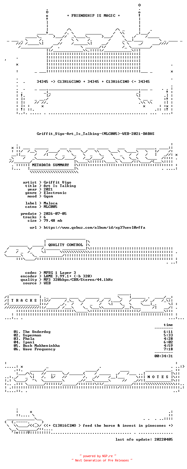 NFO for the release Griffit_Vigo-Art_Is_Talking-(MLC005)-WEB-2021-BABAS by BABAS