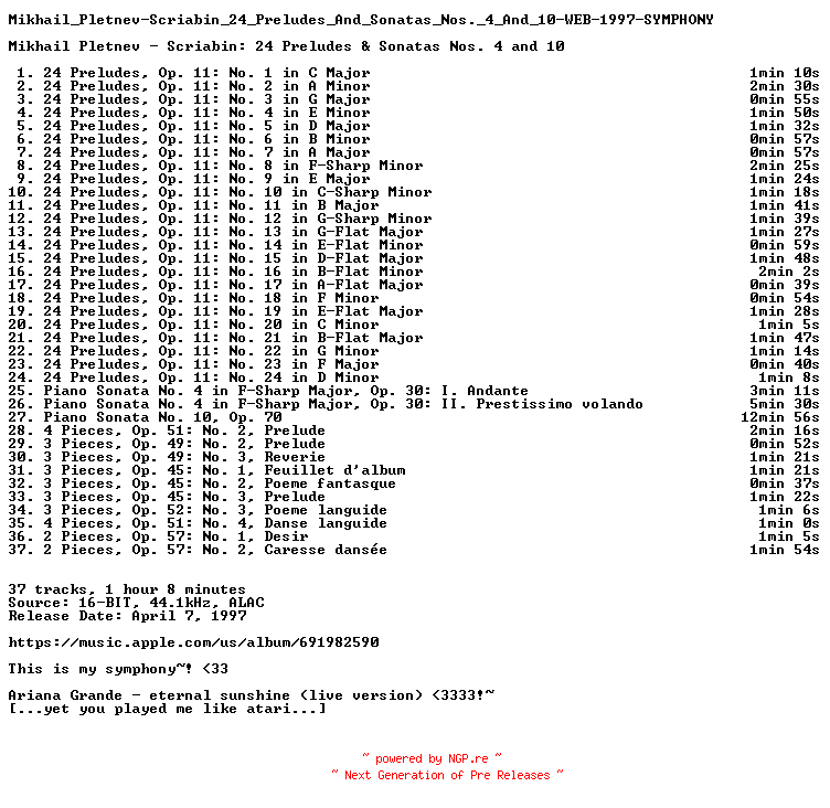 NFO for the release Mikhail_Pletnev-Scriabin_24_Preludes_And_Sonatas_Nos._4_And_10-WEB-1997-SYMPHONY by SYMPHONY
