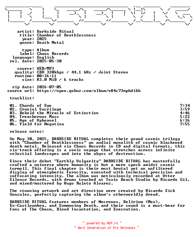 NFO for the release Darkside_Ritual-Chamber_of_Deathlessness-WEB-2025-BLEEDiNG by BLEEDiNG