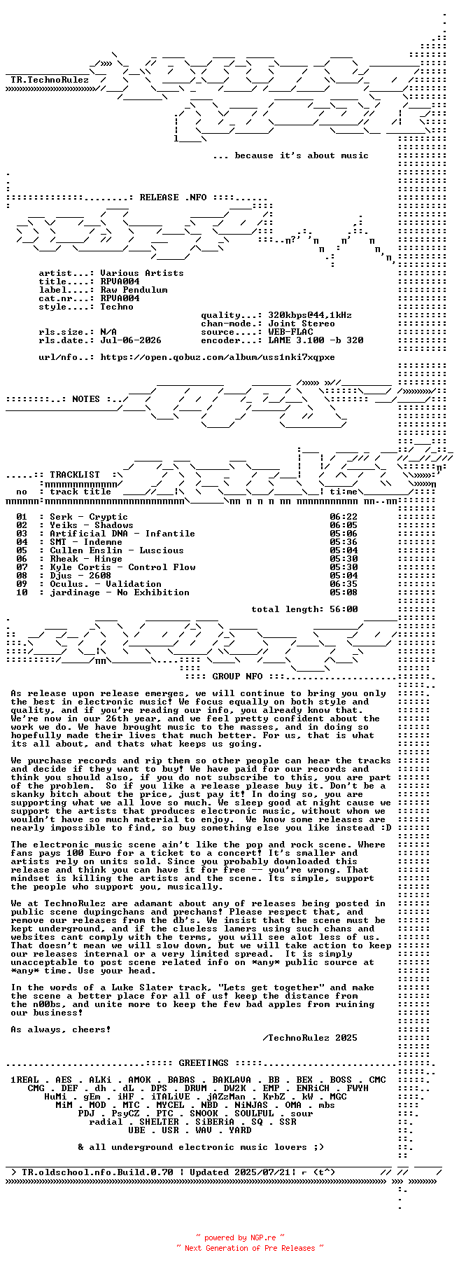 NFO for the release VA-RPVA004-(RPVA004)-WEB-2026-TR by TR