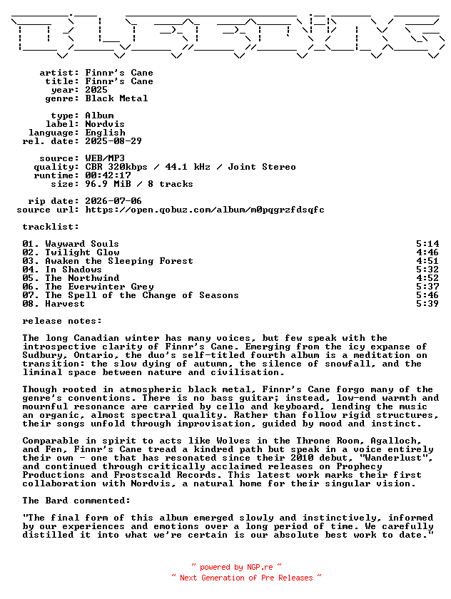 NFO for the release Finnrs_Cane-Finnrs_Cane-WEB-2025-BLEEDiNG by BLEEDiNG