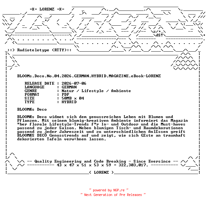 NFO for the release BLOOMs.Deco.No.04.2026.GERMAN.HYBRID.MAGAZINE.eBook-LORENZ by LORENZ