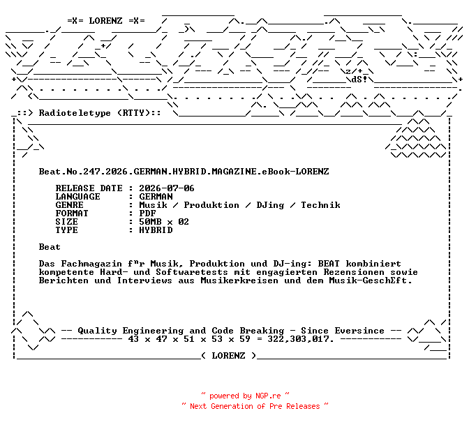 NFO for the release Beat.No.247.2026.GERMAN.HYBRID.MAGAZINE.eBook-LORENZ by LORENZ