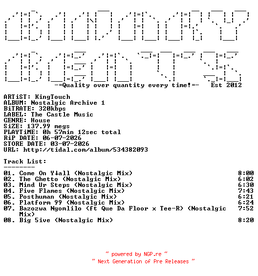 NFO for the release KingTouch-Nostalgic_Archive_1-(TCM005)-WEB-2026-BB by BB