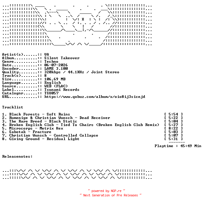 NFO for the release VA-Silent_Takeover-TSU057-WEB-2026-WAV by WAV