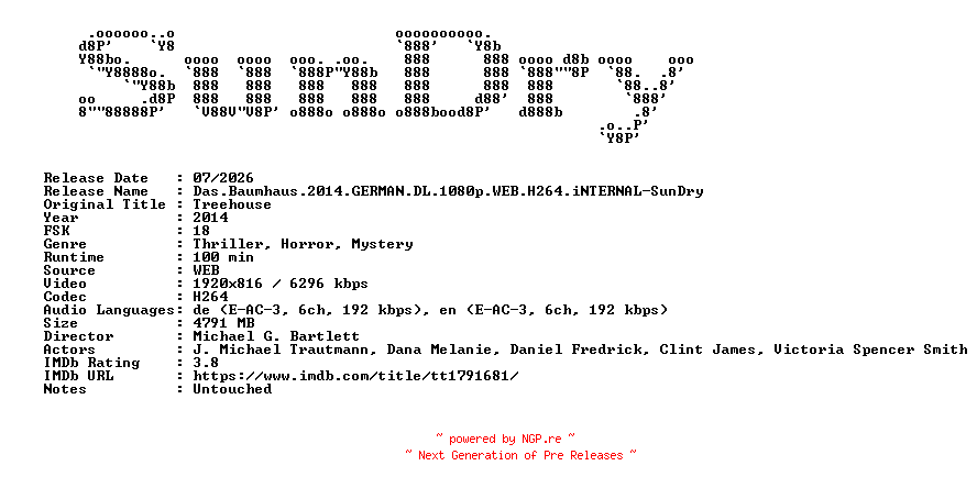 NFO for the release Das.Baumhaus.2014.GERMAN.DL.1080p.WEB.H264.iNTERNAL-SunDry by SunDry