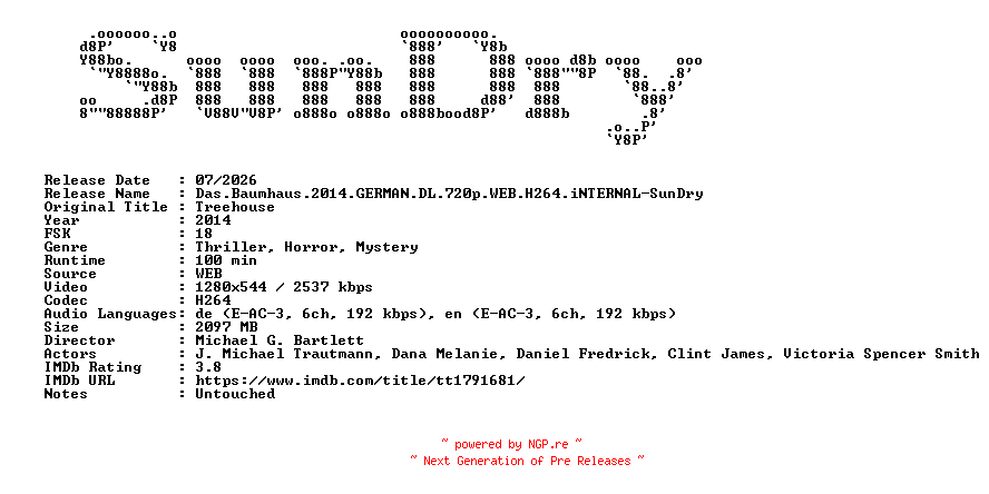 NFO for the release Das.Baumhaus.2014.GERMAN.DL.720p.WEB.H264.iNTERNAL-SunDry by SunDry