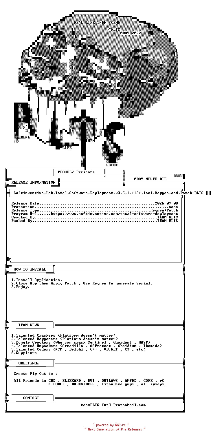 NFO for the release Softinventive.Lab.Total.Software.Deployment.v3.5.1.1131.Incl.Keygen.and.Patch-RLTS by RLTS