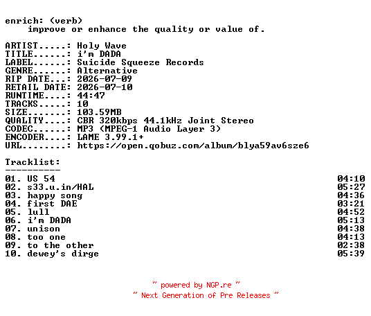 NFO for the release Holy_Wave-im_DADA-WEB-2026-ENRiCH by ENRiCH