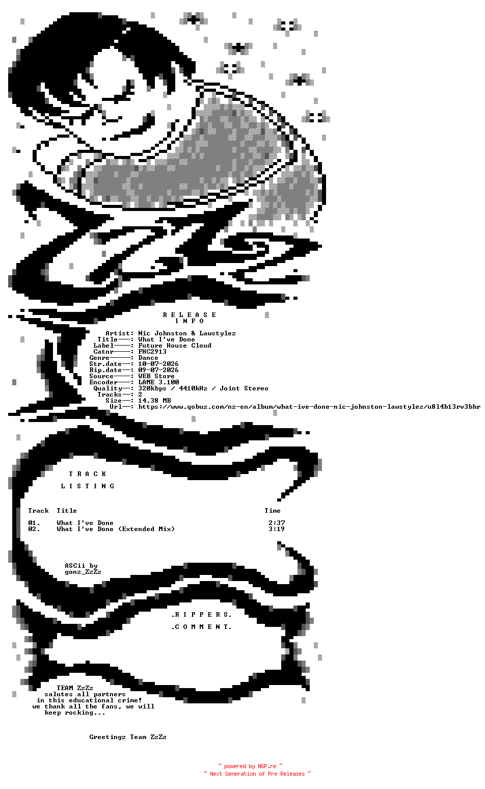 NFO for the release Nic_Johnston_and_Lawstylez_-_What_Ive_Done-(FHC2913)-WEB-2026-ZzZz by ZzZz