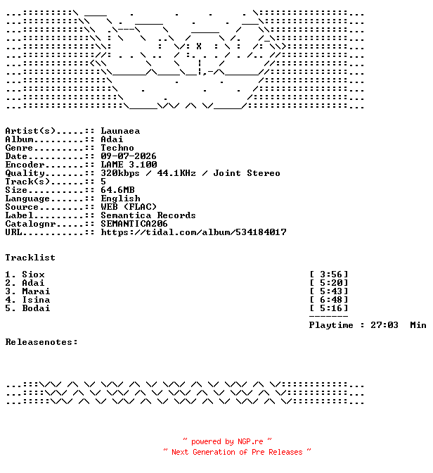 NFO for the release Launaea-Adai-SEMANTICA206-WEB-2026-WAV by WAV