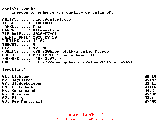 NFO for the release hackedepicciotto-LICHTUNG-WEB-DE-2026-ENRiCH by ENRiCH
