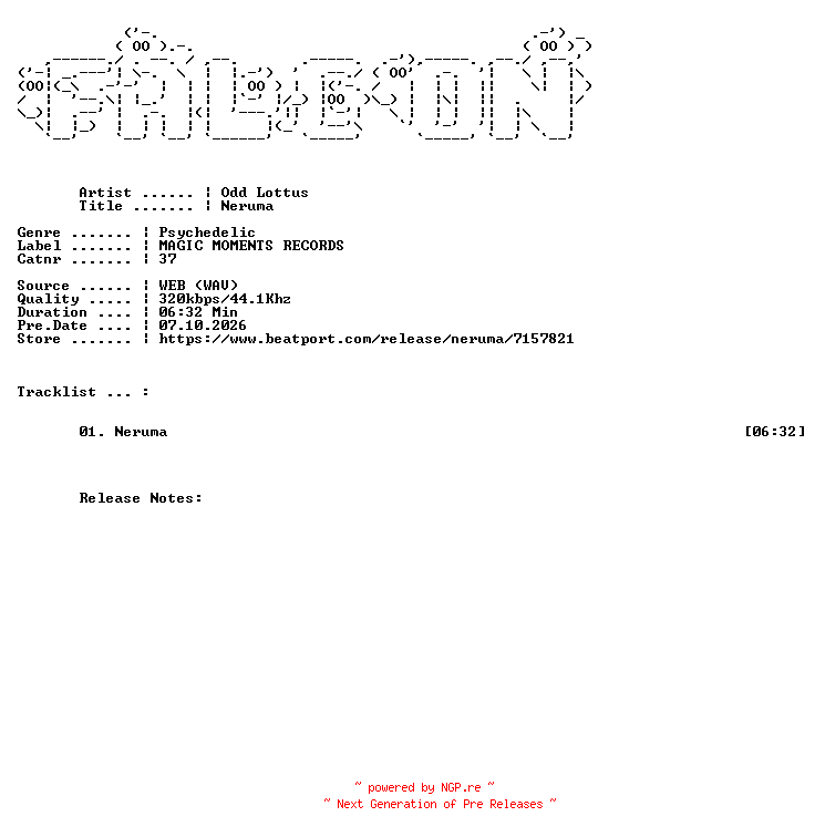 NFO for the release Odd_Lottus-Neruma-(37)-SINGLE-WEB-2026-FALCON by FALCON