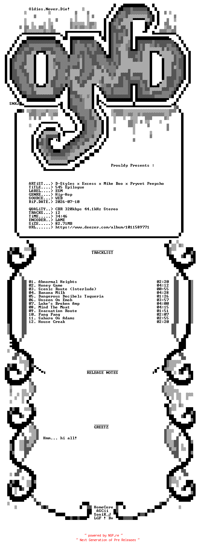 NFO for the release D-Styles_x_Excess_x_Mike_Boo_x_Pryvet_Peepsho-545_Epilogue-WEB-2026-OND by OND