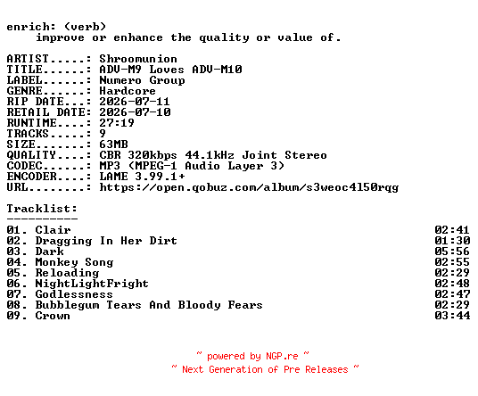NFO for the release Shroomunion-ADV-M9_Loves_ADV-M10-WEB-2026-ENRiCH by ENRiCH