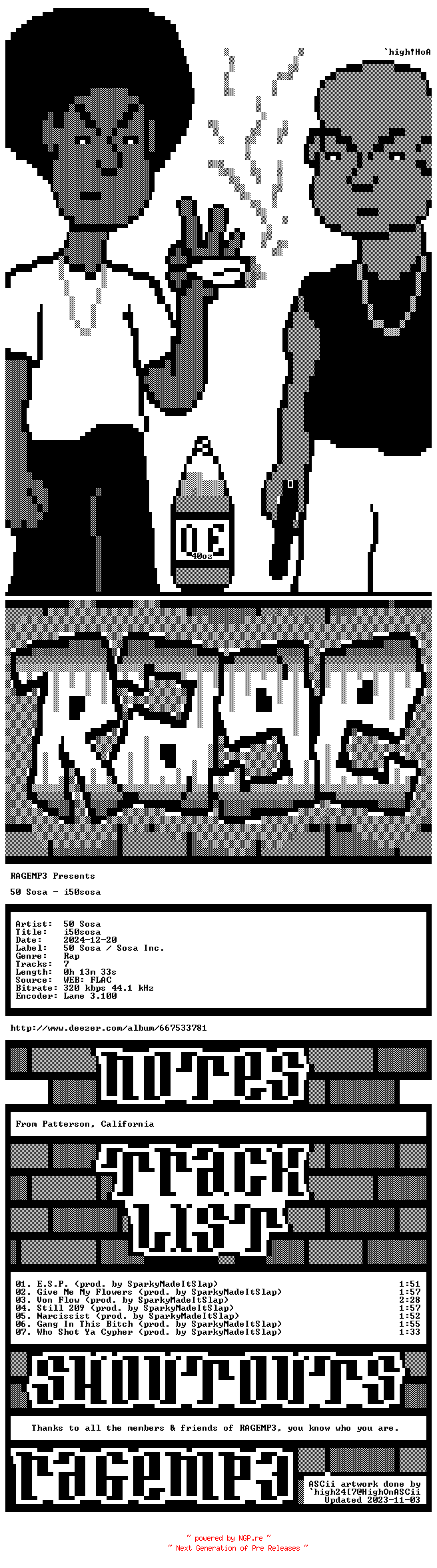NFO for the release 50_Sosa-i50sosa-WEB-2024-RAGEMP3 by RAGEMP3