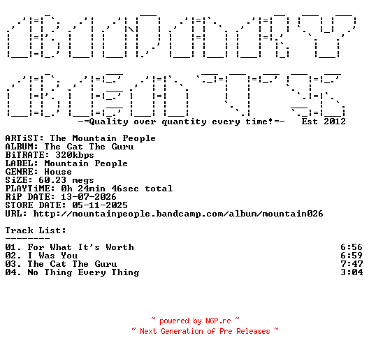 NFO for the release The_Mountain_People-The_Cat_The_Guru-(Mountain026)-WEB-2025-BB by BB