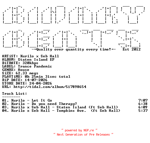 NFO for the release Kurilo_x_Seb_Hall-Staten_Island_EP-(TP008)-WEB-2026-BB by BB