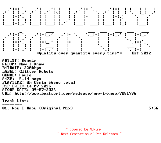 NFO for the release Demuir-Now_I_Know-(GR034)-SINGLE-WEB-2026-BB by BB