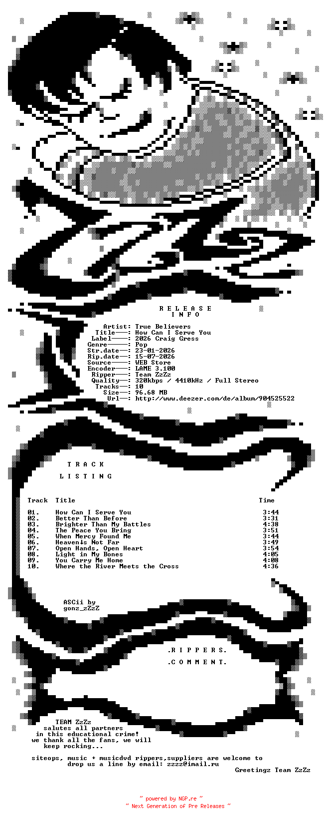 NFO for the release True_Believers_-_How_Can_I_Serve_You-WEB-2026-ZzZz by ZzZz