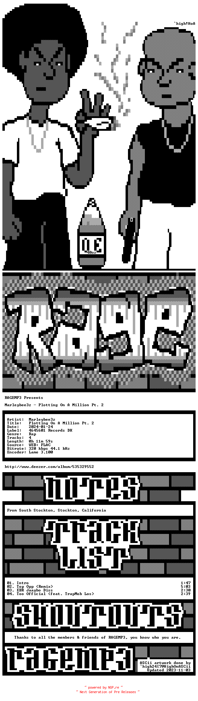 NFO for the release Marleybee3z-Plotting_On_A_Million_Pt._2-EP-WEB-2024-RAGEMP3 by RAGEMP3