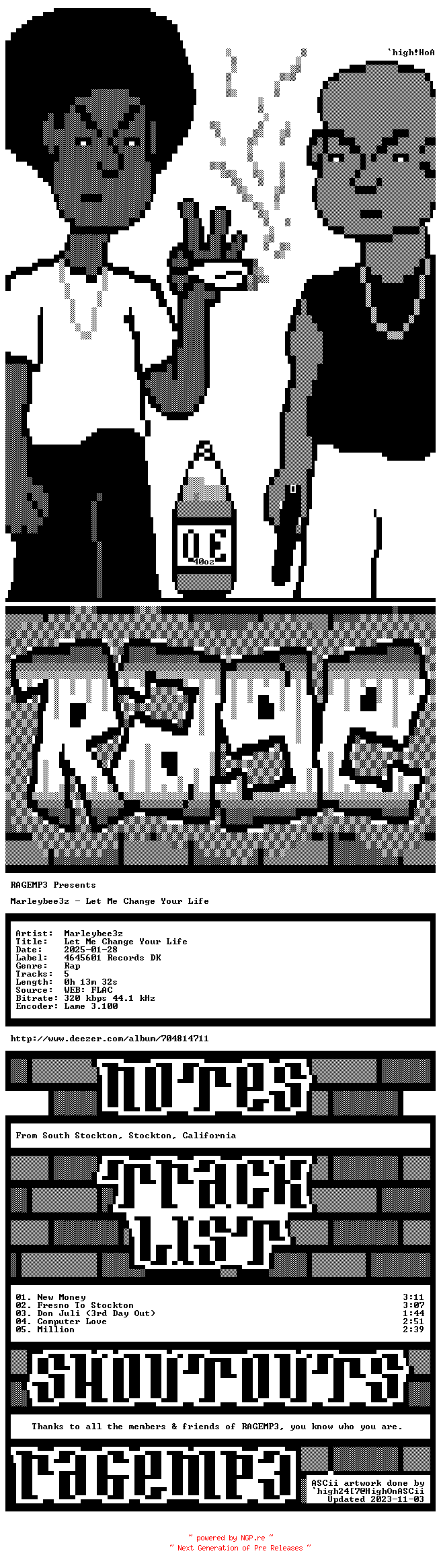 NFO for the release Marleybee3z-Let_Me_Change_Your_Life-EP-WEB-2025-RAGEMP3 by RAGEMP3