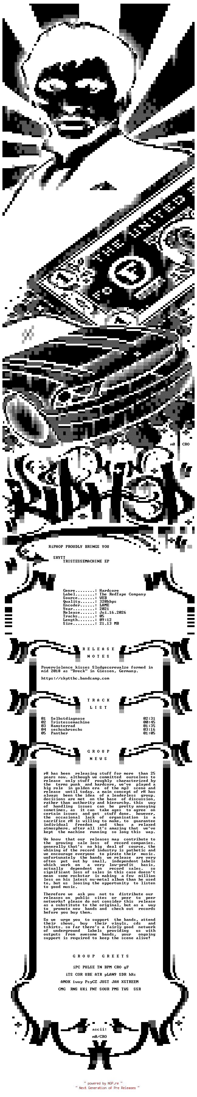 NFO for the release SKYTT-TRISTESSEMACHINE-EP-WEB-DE-2021-rH_iNT by rH_iNT