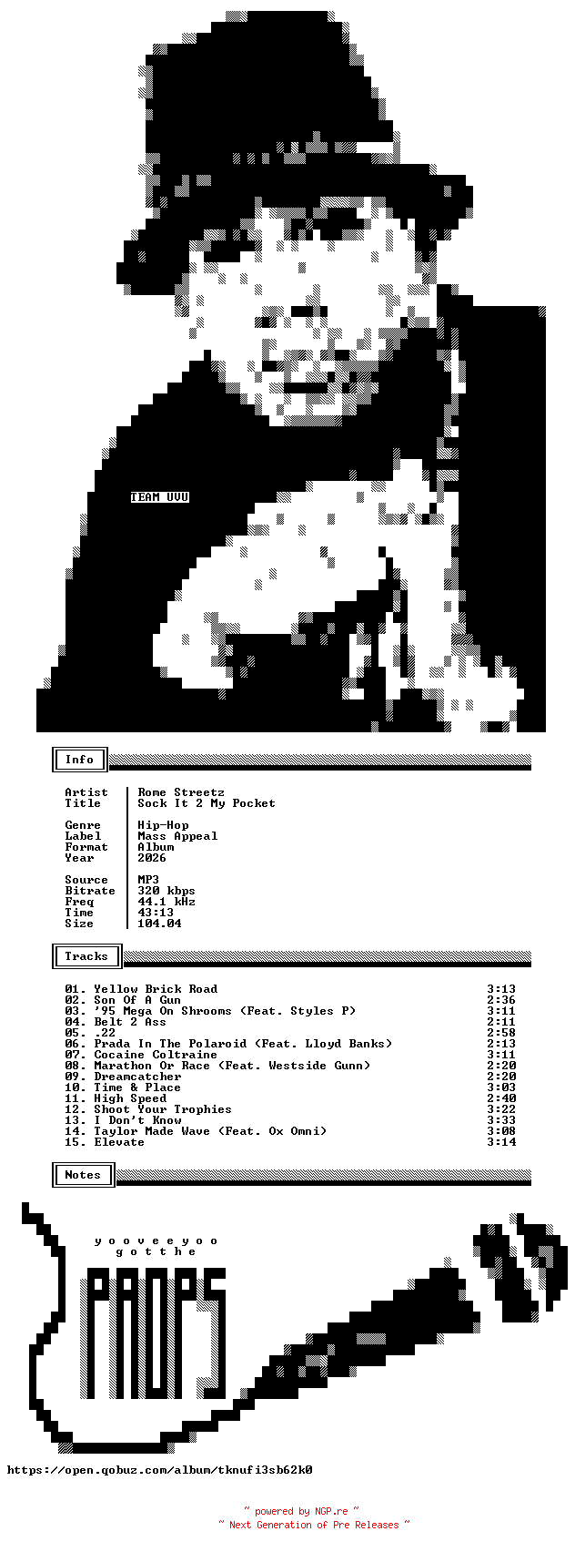 NFO for the release Rome_Streetz-Sock_It_2_My_Pocket-WEB-2026-UVU by UVU