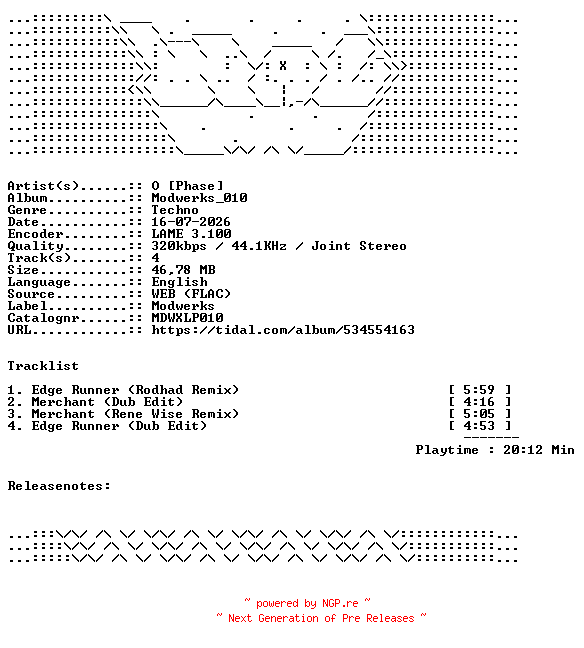 NFO for the release O_Phase-Modwerks_010-MDWXLP010-WEB-2026-WAV by WAV