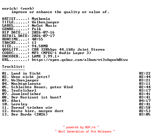 NFO for the release Mythemia-Wolkenjaeger-WEB-DE-2026-ENRiCH by ENRiCH